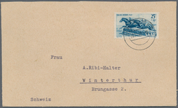 Saarland (1947/56): 1949, 25 Fr. Tag Des Pferdes Als Portogerechte Einzelfrankatur Auf Brief Von "SA - Lettres & Documents