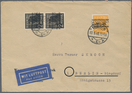 Bizone: 1948, 2 Pfg. Bandaufdruck Im Senkrechten Paar Und 25 Pfg. Als Portogerechte 29 Pfg.-Frankatu - Autres & Non Classés