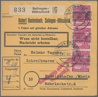 Bizone: 1948, 40 Pfg. Bandaufdruck, Einzelwert Und Senkrechtes Paar Als Portogerechte Mehrfachfranka - Andere & Zonder Classificatie