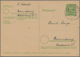 Bizone - Ganzsachen: 1946, Ortskarte 5 Pfg. AM-Post Bedarfsgebraucht Von "BRAUNSCHWEIG 3.1.46" Mit R - Andere & Zonder Classificatie