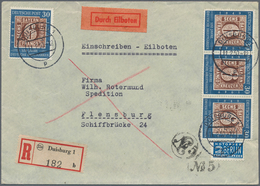 Bundesrepublik Deutschland: 1950, 30 Pfg. Hundert Jahre Marken, Einzelwert Und Waagerechter 3er-Stre - Storia Postale