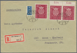 Bundesrepublik Deutschland: 1950, 20 Pfg. Bach, Einzelwert Und Waagerechtes Oberrand-Paar Als Portog - Brieven En Documenten