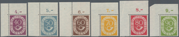 Bundesrepublik Deutschland: 1951, Posthorn, Kompletter Satz Aus Den Linken Oberen Bogenecken, Postfr - Cartas & Documentos