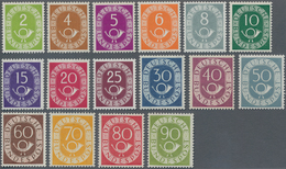 Bundesrepublik Deutschland: 1951, Posthorn, Kompletter Satz, Postfrisch, 80 Pfg. Signiert Schlegel B - Briefe U. Dokumente