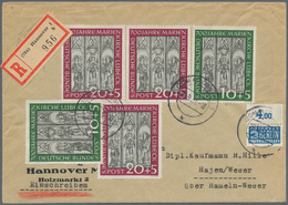 Bundesrepublik Deutschland: 1951, Marienkirche 10 Pfg. (2) Und 20 Pfg. (3), Portogerechte Frankatur - Brieven En Documenten