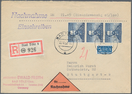 Bundesrepublik Deutschland: 1952, 30 Pfg. Ottomotor Im Senkrechten 3er-Streifen Als Portogerechte Me - Cartas & Documentos