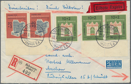 Bundesrepublik Deutschland: 1953, Ifraba, Beide Werte Je Per Viermal (incl. Drei Paaren) Als Portoge - Covers & Documents