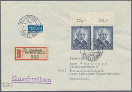 Bundesrepublik Deutschland: 1953, 30 Pfg. Wohlfahrt Im Waagerechten Oberrandpaar Als Portogerechte M - Covers & Documents
