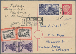 Bundesrepublik - Ganzsachen: 1957, Antwortkarte 20 Pfg. Heuss Bedarfsgebraucht Per Einschreiben Ab " - Sonstige & Ohne Zuordnung