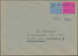 Deutsche Lokalausgaben Ab 1945: GROßRÄSCHEN: 1945, 40 Pf Auf KARMINLILA Papier Mit Handschriftlichem - Sonstige & Ohne Zuordnung