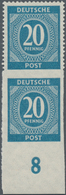 Alliierte Besetzung - Gemeinschaftsausgaben: 1946, Ziffern 20 Pf. Cyanblau Im Senkrechten Paar, Dabe - Sonstige & Ohne Zuordnung