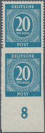 Alliierte Besetzung - Gemeinschaftsausgaben: 1946, Ziffern 20 Pf. Cyanblau Im Senkrechten Paar, Dabe - Otros & Sin Clasificación