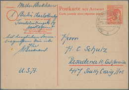 Alliierte Besetzung - Ganzsachen: 1948. Doppelkarte 30 Pf Arbeiter. Gebraucht Von "Berlin-Charlotten - Autres & Non Classés