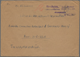Alliierte Besetzung - Besonderheiten: 1947, "Ohne Marken Beim Postamt Bonn Eingegangen" Viol. L3 + D - Sonstige & Ohne Zuordnung