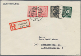 Sowjetische Zone - Ost-Sachsen: 1945, 10 Pfg. Ziffer Grauschwarz Auf T-Papier Mit Dreifachdruck Auf - Other & Unclassified