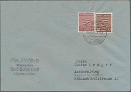 Sowjetische Zone - Provinz Sachsen: 1946, Wappen 15 Pfg. Lilakarmin Und 10 Pfg. Braun, Beide Fallend - Sonstige & Ohne Zuordnung