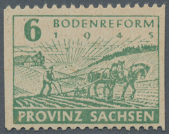 Sowjetische Zone - Provinz Sachsen: 1945, Bodenreform 6 Pf Lebhaftgrün, Mit Postmeistertrennung, Nur - Sonstige & Ohne Zuordnung