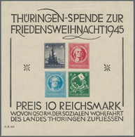 Sowjetische Zone - Thüringen: 1945, Weihnachten Blockausgabe Ohne Durchstich, Tadellos Postfrisch, A - Other & Unclassified