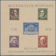 Sowjetische Zone - Thüringen: 1946, Theaterblock Auf Holzartigem, Gelblichgrauen Papier Mit Abart "4 - Andere & Zonder Classificatie