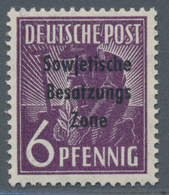 Sowjetische Zone - Allgemeine Ausgaben: 1948, Arbeiterserie 6 Pf Mit Aufdruck Dunkelgrauviolett Mit - Sonstige & Ohne Zuordnung