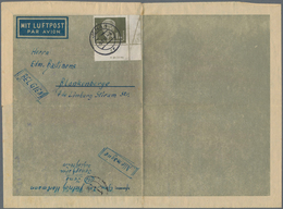 DDR: 1951 Luftpostbrief Von Jena Nach Blankenberghe/Belgien, Portogerechte Einzelfrankatur 1 DM Wilh - Covers & Documents