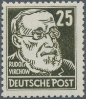 DDR: 1953, Persönlichkeiten Virchow 25 Pf Postfrisch In Der Seltenen Farbe SCHWARZBRAUNOLIV Und Mit - Lettres & Documents