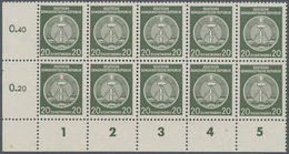 DDR - Dienstmarken A (Verwaltungspost B): 1956, 20 Pfennig Dienstmarke Staatswappen Zirkelbogen Als - Otros & Sin Clasificación