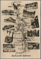 DDR - Ganzsachen: 1959. Privat-Postkarte 10 Pf Fünf-Jahr-Plan, Rs. Mit 10 Foto-Detailbildern "Sächsi - Andere & Zonder Classificatie