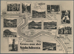 DDR - Ganzsachen: 1959. Privat-Postkarte 10 Pf Fünf-Jahr-Plan, Rs. Mit 12 Foto-Detailbildern "Gruss - Andere & Zonder Classificatie