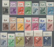 Berlin: 1948, 2 Pf. Bis 5 M Mit Schwarzaufdruck „BERLIN" Ungefalteter Luxus-Oberrandsatz Platten/Wal - Briefe U. Dokumente