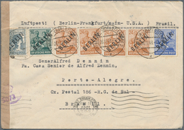 Berlin: 12, 16, 24(4) U. 50 Pf. Schwarzaufdruck Zusammen Auf Lp-Überseebf. Ab Berlin-Charlottenburg - Cartas & Documentos