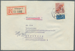 Berlin: 1950: Fernbrief Einschreiben ( 20 + 40 R ) Mit 60 Pf. ROTAUFDRUCK Als EF BUNDVERWENDUNG Ab E - Storia Postale