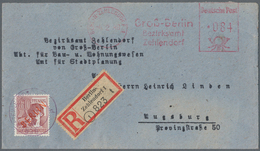 Berlin: 1949, 84 Pf Freistempel BERLIN-ZEHLENDORF / Groß-Berlin Bezirksamt Zehlendorf, 4.2.49, Zusam - Brieven En Documenten