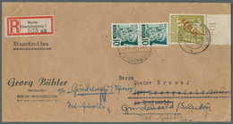 Berlin: 1949: Umschlag Georg Bühler, Briefmarken, Verkleinert Auf  20,3 X 10,7 Cm Als Einschreiben M - Storia Postale