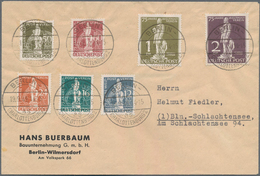 Berlin: 1949, 12 Pf Bis 2 DM Kompl. Auf Briefumschlag Einzeln Sauber Gestempelt In Vorzüglicher Erha - Storia Postale