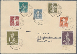 Berlin: 1949, 12 (Pf) Bis 2 DM Stephan Auf Außergewöhnlich Schönem Holthöfer FDC Aus BERLIN-CHARLOTT - Briefe U. Dokumente