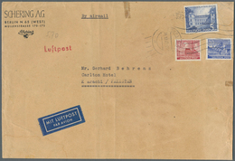 Berlin: 1952: Umschlag Firma Schering, Etwas Verkleinert Ca. 22,4 X 15,2 Cm Als Luftpostbrief DM 5,7 - Brieven En Documenten