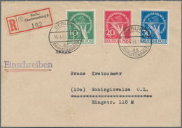 Berlin: 1949, 10+5 Bis 30+5 Währungsgschädigten-Satz Auf R-Brief Von Berlin Nach Schirgiswalde, Gepr - Storia Postale