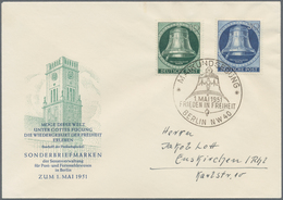Berlin: 1951, Einweihung Der Freiheitsglocke Im Turm Des Schöneberger Rathauses, Alle Werte Des Satz - Storia Postale