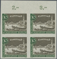 Berlin: 1962 'Alt-Berlin' 10 Pf. Im UNGEZÄHNTEN Oberrand-4er-Block (Felder 2-3/7-8), Tadellos Postfr - Brieven En Documenten