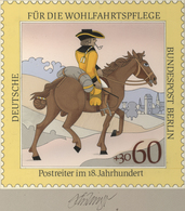 Berlin: 1989, Nicht Angenommener Künstlerentwurf (21x21) Von Prof. H.Schillinger Zur Wohlfahrtsmarke - Storia Postale