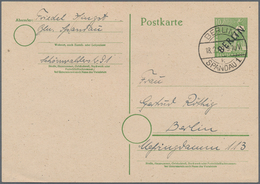 Berlin - Ganzsachen: 1949, 10 Pfg. Schwarzaufdruck Auf Selt. Grauen Urkarton Am 18.2.49 Als Ortskart - Sonstige & Ohne Zuordnung