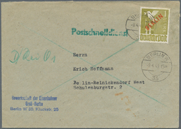 Berlin - Postschnelldienst: 1 DM Rotaufdruck Als EF Auf Postschnelldienstbf. Ab Berlin W35 Vom 9.4.4 - Covers & Documents
