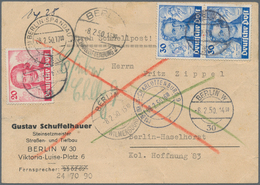 Berlin - Postschnelldienst: 20 U. Paar 30 Pf. Goethe Zusammen Auf Postschnelldienstkarte Von Berlin - Brieven En Documenten
