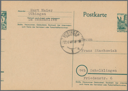 Französische Zone - Württemberg - Ganzsachen: 1949, Ganzsachenkarte 10 Pf Durch Starken Verschnitt M - Sonstige & Ohne Zuordnung