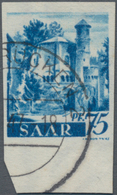 Saarland (1947/56): 1947, 75 Pfg. Alter Turm Mit Seltenem Wasserzeichen 1 X UNGEZÄHNT, Fotoattest Ne - Covers & Documents