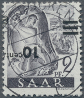 Saarland (1947/56): 1947, Freimarke 10 Cent Auf 2 Pfg. Mit Kopfstehendem Aufdruck, Zentrisch Klar En - Lettres & Documents