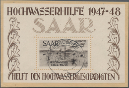 Saarland (1947/56): 1948, Kleiner Hochwasser-Block, Ausgesucht Schöner Block Auf Luxus-Briefstück Mi - Briefe U. Dokumente