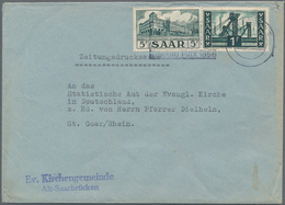 Saarland (1947/56): 1955, 1 F Und 5 F Auf Seltener Zeitungsdrucksache Für 2 Zeitungen Von Saarbrücke - Storia Postale