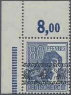 Bizone: 1948, 80 Pf Bandaufdruck Aus Der Linken Oberen Bogenecke Durchgezähnt, Postfrisch, Mi 350.- - Sonstige & Ohne Zuordnung